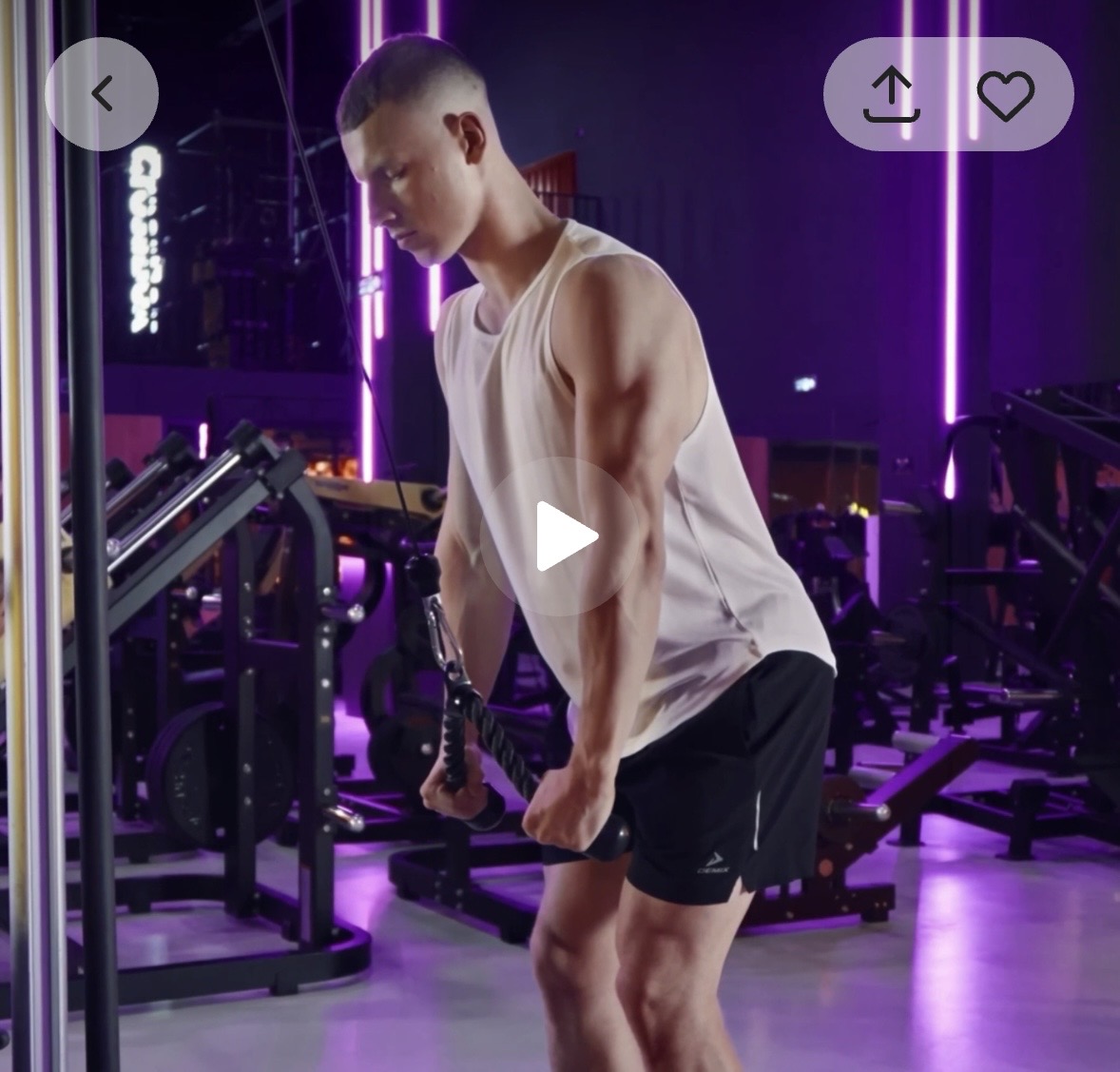 Кроссовер: Разгибание на трицепс с V-образной рукоятью